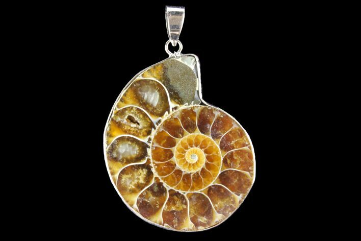Fossil Ammonite Pendant - Million Years Old #142902